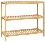KALENDA Suport pantofi KL268 cu 3 nivele, lemn masiv, capacitate 12 perechi, natur (00004114) Pantofar