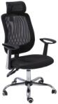 SL Scaun directorial SL Q118, Mesh, Ergonomic, Metal cromat, Inaltime ajustabila, Tetiera, Mecanism balansare, 100 Kg, Negru (00002192)