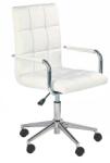 HM Scaun birou copii HM Gonzo 2, Ergonomic, Cadru metalic, Tapitat cu piele ecologica, Ajustabil pe inaltime, Cu brate, 90 Kg, Alb (00002498)