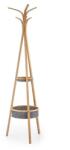 HM Cuier pentru hol cu spatiu depozitare HM W63, lemn masiv, cosulete textile, 6 agatatori, natur (00003468)