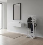 CEGIM Portmantou suport haine, tip valet, dublu, din lemn masiv, 102 cm, alb (00003705)