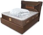 Saltex Set Saltea ortopedica, Lux Memory Piemond cu topper, 140x200x32cm, fermitate tare, plasa arcuri, memory foam 2, 5 cm, husa matlasata, aerisire perimetrala, greutate maxima sustinuta 120 kg utilizator, Saltea