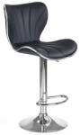 HM Scaun de bar HM H69, Piele ecologica, Inaltime ajustabila, Suport picioare, Cu spatar, Rotativ, 90 kg, Negru (00001777)