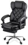 XACT Scaun directorial OFF412, piele ecologica, mecanism asincron, robust, suport picioare retractabil, 120 kg (SKU-10583)