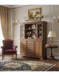 Vamy Set comoda living si dormitor, VM3, 4 sertare, 2 usi si vitrina suprapozabila VMN4, 2 usi, 2 polite, Pal melaminat, cu insertii MDF, Nuc (S3918,4042) Comoda