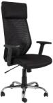 SL Scaun directorial SL Q211, cotiere reglabile, mesh, cadru cromat, suport lombar, mecanism de balans, negru (00002344)