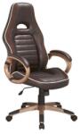 SL Scaun directorial SL Q150, Piele ecologica, Tetiera integrata, Inaltime ajustabila, 100 Kg, Maro (00002193)