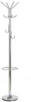 HM Cuier de podea cromat HM W24, robust, cu suport umbrela, 10 agatatori, argintiu (00001990)