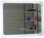 BD Oglinda baie GNMD21 cu iluminare LED, functie dezaburire, ceas si termometru, 80 cm, suspendata, alb (00004052)