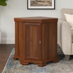 Vamy Comoda pe colt pentru living VMN1, Pal Melaminat, cu o usa, o polita, cu elemente din MDF, Nuc (00003924) Comoda