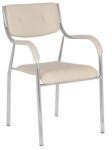 UNIC Scaun vizitator GN cu manere, cadru cromat, piele ecologica, 150 kg, bej (00002605)