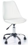 HM Scaun birou copii HM Coco, Piele ecologica, Inaltime reglabila, Cadru Cromat, 80 kg, Alb (00001829)