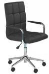 HM Scaun birou ergonomic, HM Gonzo 2, cadru cromat, tapiterie piele ecologica, mecanism de balans, roti pivotante, 90 kg, negru (00002353-4760)