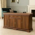 Vamy Comoda living si dormitor, VM4, 4 usi, un sertar, Pal melaminat, cu insertii MDF, Nuc (00003941) Comoda