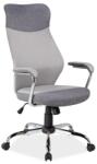 SL Scaun directorial SL Q319, suport lombar, tapiterie stofa, mecanism balans, cadru cromat, 100 kg, gri (00002479)