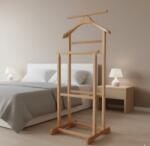 CEGIM Portmantou suport haine, tip valet, dublu, din lemn masiv, 102 cm, fag (00000163)