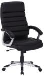 SL Scaun directorial SL Q087, tapitat cu piele ecologica, suport lombar, mecanism de balans, rotativ, cadru polipropilena, 100 kg, negru (00002658)