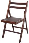 CEGIM Scaun pliant lemn masiv, bucatarie si living, sezut tapitat cu piele ecologica, 100 kg, wenge (00002090-630)