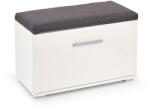 HM Dulap pentru pantofi cu bancheta HM Lima ST2, Pal melaminat, stofa, capacitate 6 perechi, alb (00002844) Pantofar