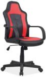 SL Scaun birou copii SL Cruz, piele ecologica, cadru polipropilena, rotire 360 , pivotant, 80 kg, negru rosu (00003395)