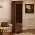 Vamy Vitrina living VMW1, 2 usi, 4 polite, Pal melaminat, cu insertii MDF, Nuc (00003922) Comoda