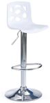 HM Scaun de bar HM H48, Polipropilena, Cadru Metalic, Suport picioare, Rotativ, 90 kg, alb (00001696)