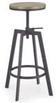 HM Scaun de bar HM H64, Inaltime ajustabila, Rotativ, 100 kg, Negru Maro (00001752)
