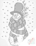  PontPöttyöző - Hóember Méret: 40x50cm, Keretezés: Keret nélkül (csak a vászon), Szín: Zöld