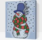  Festés számok szerint - Hóember Méret: 40x50cm, Keretezés: Műanyagtáblával