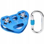  Hegymászás csigás blokk, dupla tengelyes, 25 KN szakítószilárdság, O-alakú karabinerrel (2718200073711)