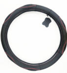  Valódi bőr kormányvédő SPORT KV-5057A - BLACK RED (HD-5057BR)