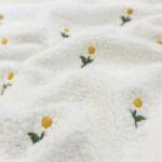  Kabát anyag TEDDY EMBROIDERY Flowers off white