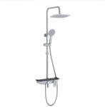 Lemark Coloana de dus Lemark Tropic LM7012C-EU, crom, cu baterie, cap de dus tip tropic si pipa pivotanta (LM7012C-EU)