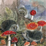 Alex Clark Képeslap Alex Clark borítékkal, 14x14 cm, sünik gombával (AC843)