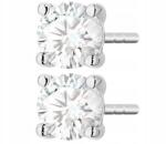 ZŁOCISTO Fehér Arany Fülbevaló Gyémántokkal Klasszikus Arany Stifttel 585 Ajándék (DLA DZIEWCZYNY NARZECZONEJ)