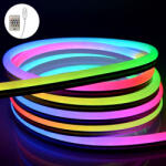 Rixme Rezistent la apă Bandă LED USB 5V RGBW Lumină 5m Neon Flex cu Sursă de alimentare & Telecomandă 109469 (109469)