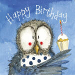 Alex Clark Képeslap Alex Clark borítékkal, 14x14 cm, bagoly HBD (AC762)