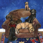 Alex Clark Képeslap Alex Clark borítékkal, 14x14 cm, kutyusok fotelben (AC871)