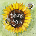 Alex Clark Képeslap Alex Clark borítékkal, 14x14 cm, napraforgó Thank you (AC638)