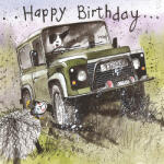 Alex Clark Képeslap Alex Clark borítékkal, 14x14 cm, dzsip HBD (AC106)