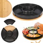 Homla Fincan tálalótál fekete tálakkal és 30cm-es forgatható tálcával Homla (206430)