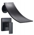 Ari Mosdó csaptelep Fekete Matt Fali Falsík alatti kifolyócső Vízesés Fekete (Bateria Umywalkowa Podtynkowa 0346)