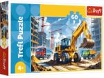 Trefl Puzzle Trefl Tractor cu excavator, dimensiune 330x220mm, 60 de piese Puzzle