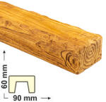 Elite Decor DecoWood Bükk-90 Rusztikus poliuretán gerenda (EQ 007) (Beam Rustic EQ 007 (2 m) classic light 6х9)