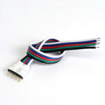 Anro LED Forrasztható 5 tüskés RGB+W csatlakozó (15 cm vezetékkel) - 5 eres RGB+W LED szalaghoz (SFA5PM 5PIN Male Connector + 15cm RGBW)