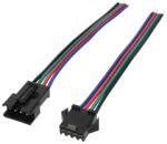 Anro LED Szerelt csatlakozó pár - Molex típusú (RGB LED szalaghoz) 4 eres (Wire connector 4x10 cm (red-green-blue-black))