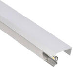 ANRO LED Profile ALP-062 Ezüst - Alumínium bútorlap élvédő profil LED szalaghoz (Opál búrával) (LP702 - LP-UNICOV1-MLK)