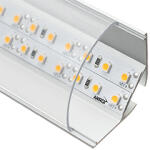 ANRO LED Profile ALP-016R Ezüst - Alumínium sarokprofil LED szalaghoz, íves (Átlátszó búrával) (LP204/LP205 - LP204-TRANC)