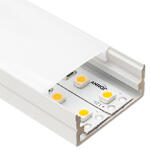 ANRO LED Profile ALP-004 Fehér - Alumínium U profil LED szalaghoz (Opál búrával) (LP103W - LP-UNICOV2-MLK)