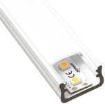 Lumines Type-A Fehér - Alumínium U profil LED szalagos világításhoz (Opál búrával) (LUMINES-A2-B / LUMINESB-K2020-ML)